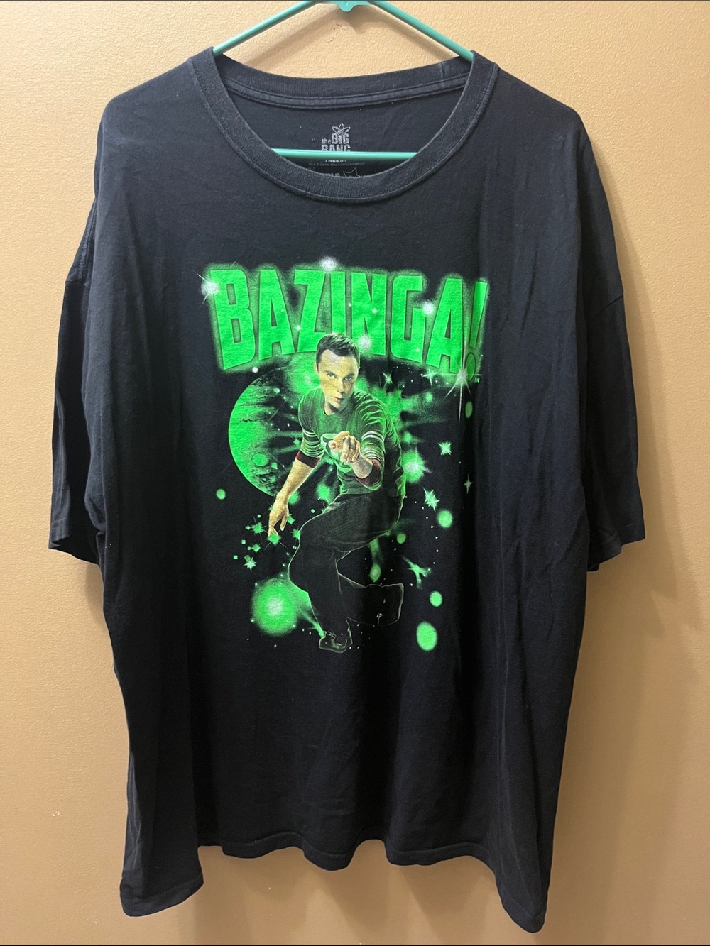 Big Bang Theory Sheldon Ripple Junction Black Tee BAZINGA! Size 2XL